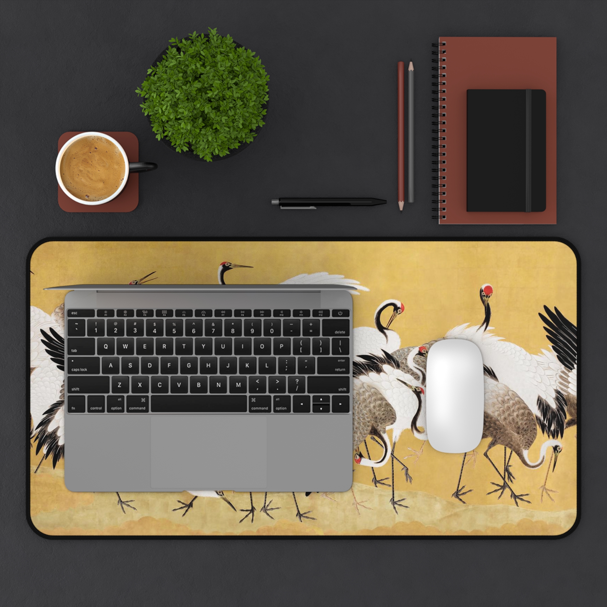Japanese Cranes Desk Mat 2 Sizes - view 4