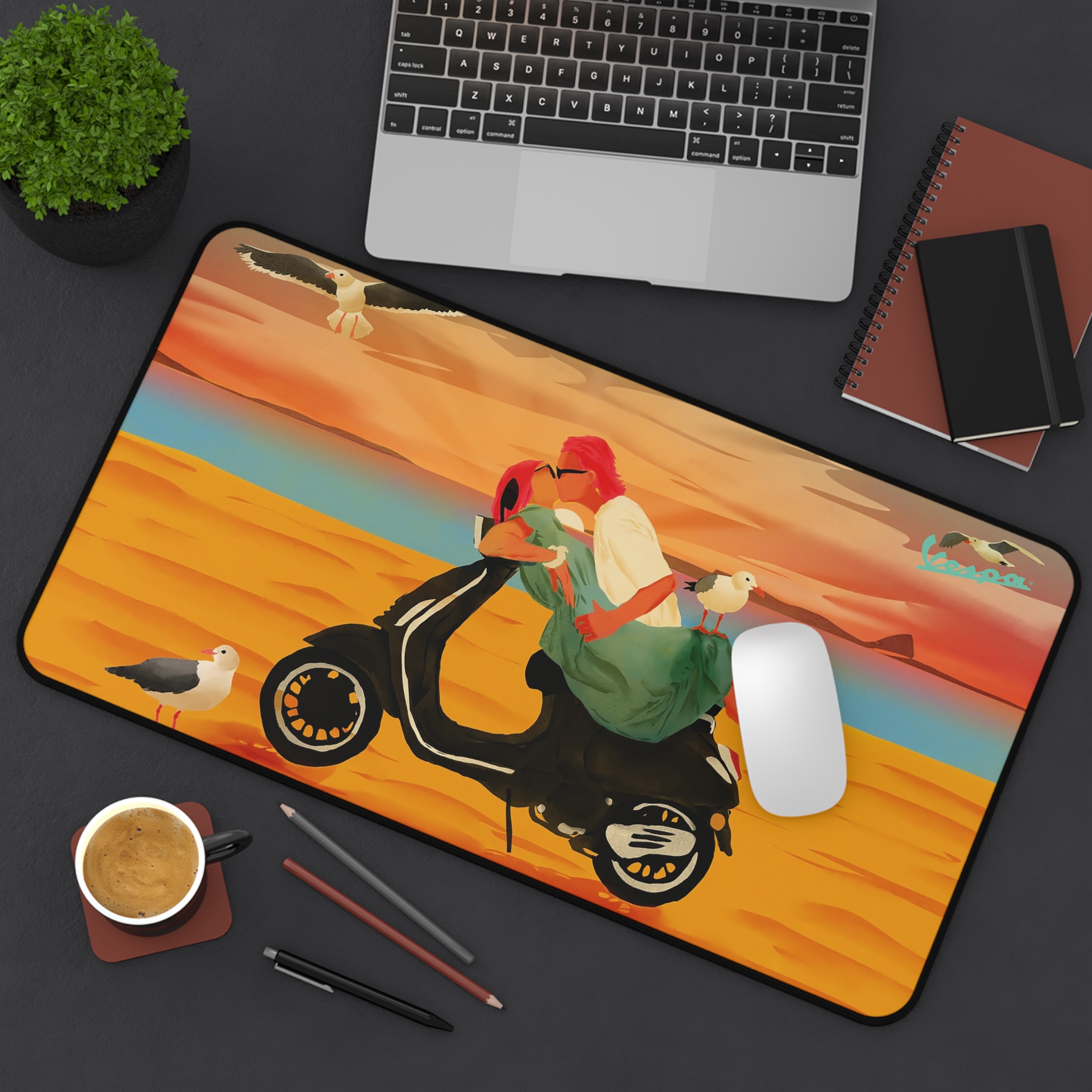 Vespa Scooter Lovers Art Desk Mouse Pad - view 12