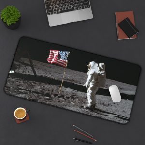 NASA (Buzz) Aldrin, Jr. Posing on the Moon – 3 sizes – Desk Mat – Mouse Pad