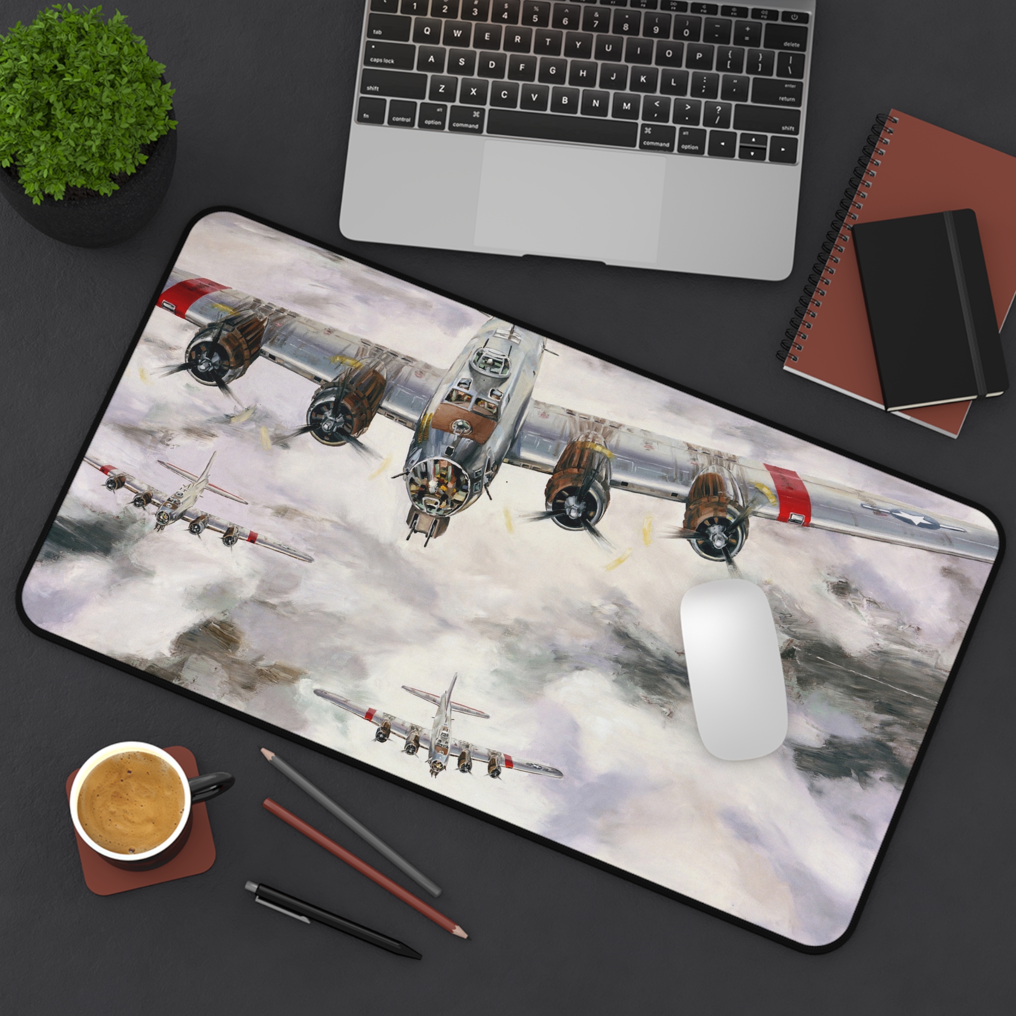 B-17s Over Europe Desk Mat - WWII Bomber Art - David Ray - view 14