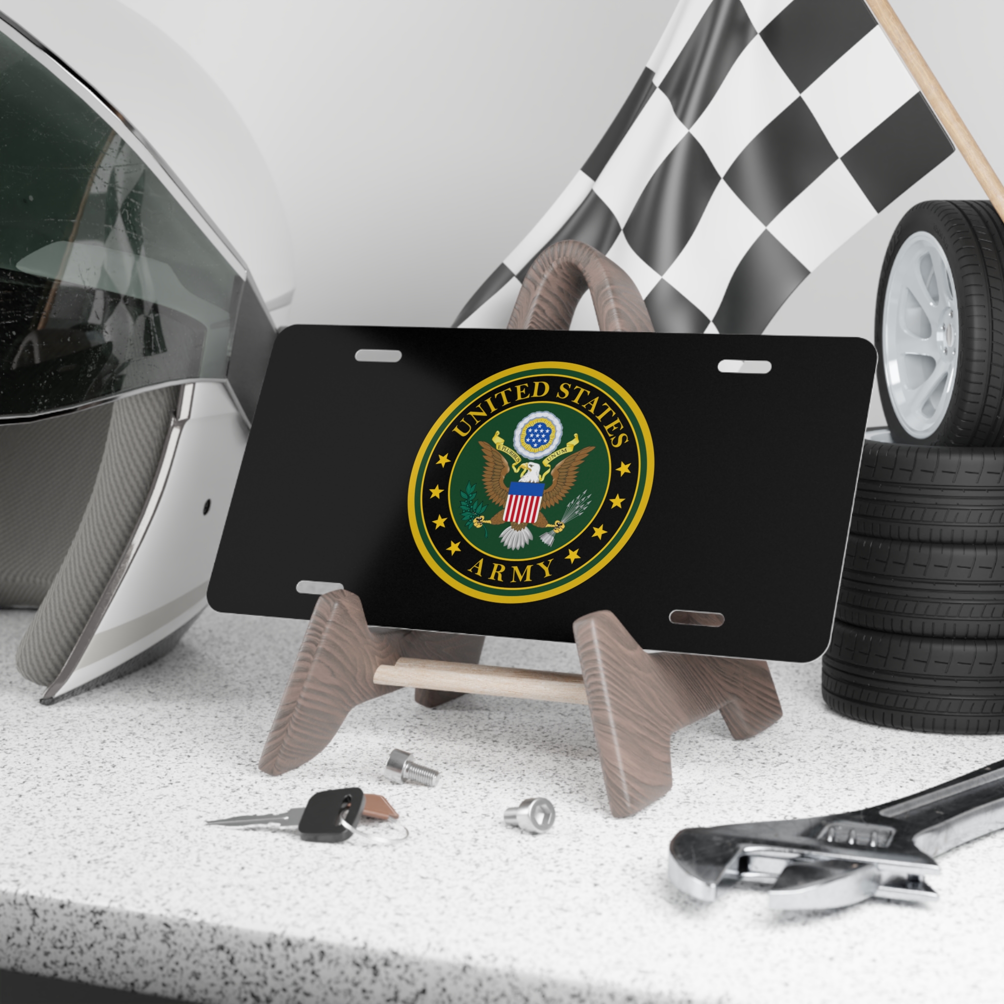 US Army Military Veteran Patriotic – Garage Man Cave – Vanity License Plate