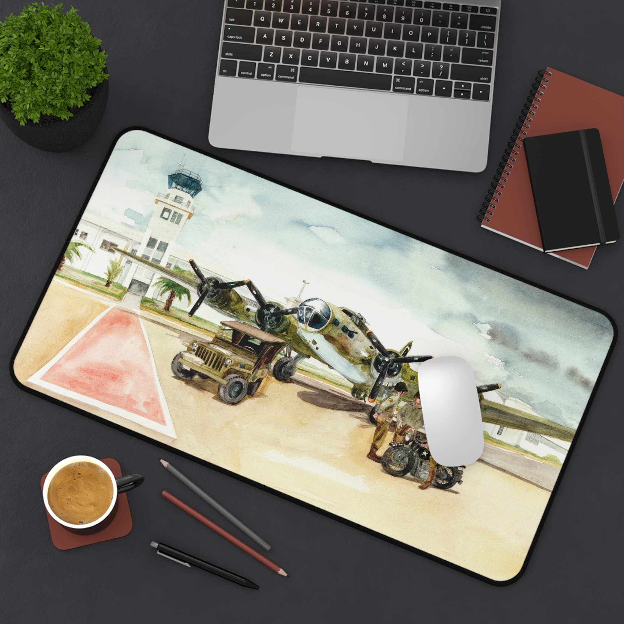 B-17 at Hamilton WWII Art Desk Mat - view 6