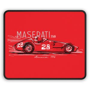 Maserati 250F Racing Fan Mouse Pad Classic F1 Car - Premium Stitched Edges 9x7”
