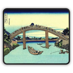 Japanese Art – BRIDGE AT FUKAGAWA – Custom Design Premium Mouse Pad 9×7″