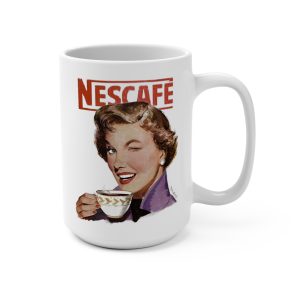 NesCafe Woman Wink Vintage Coffee Ad | Retro Gift | Coffee Mug 15oz