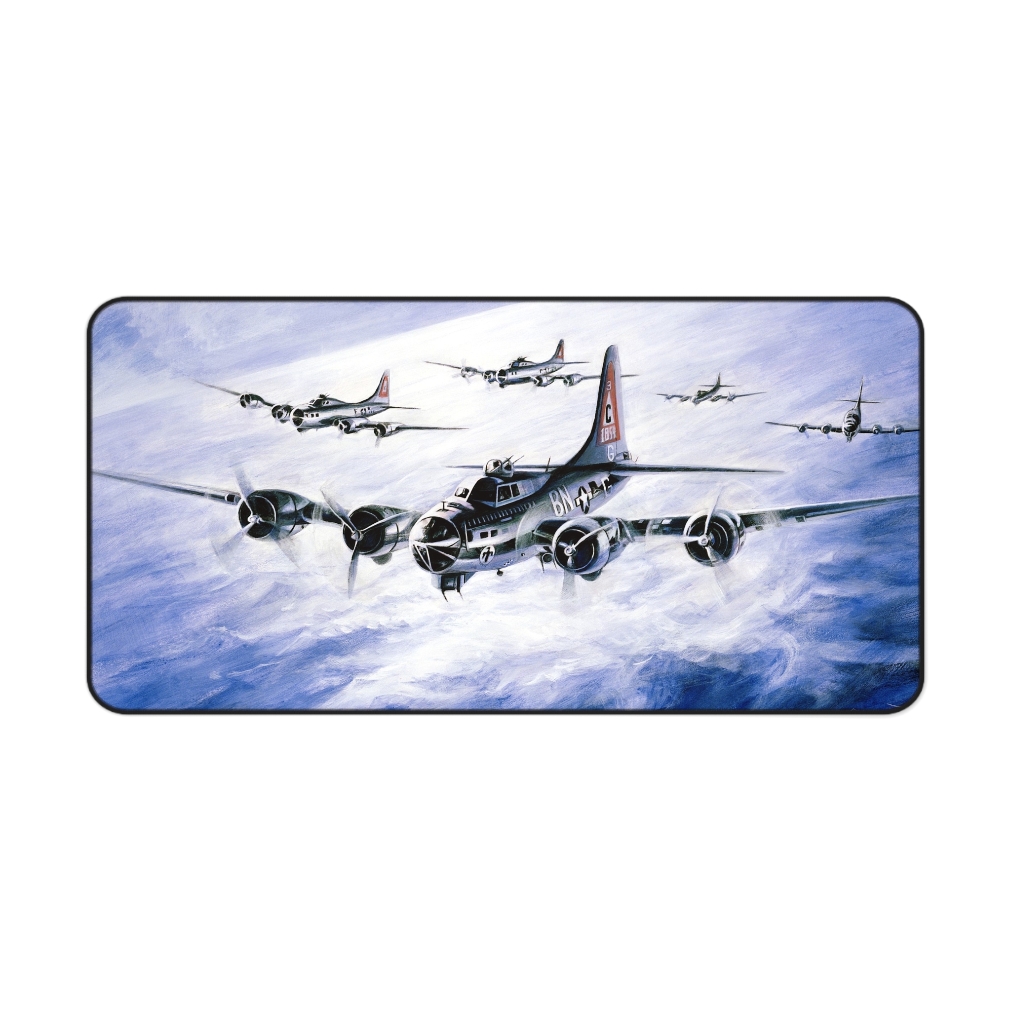 WWII Bomber B-17 Flight by Edward Lim Art, Premium Desk - view 6