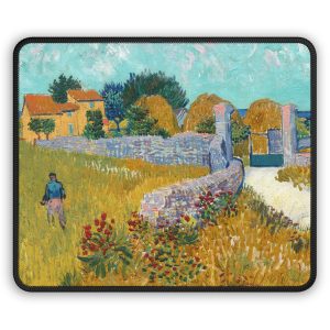Van Gogh Farmhouse in Provence Mouse Pad | Impressionist Art Desk Accessory