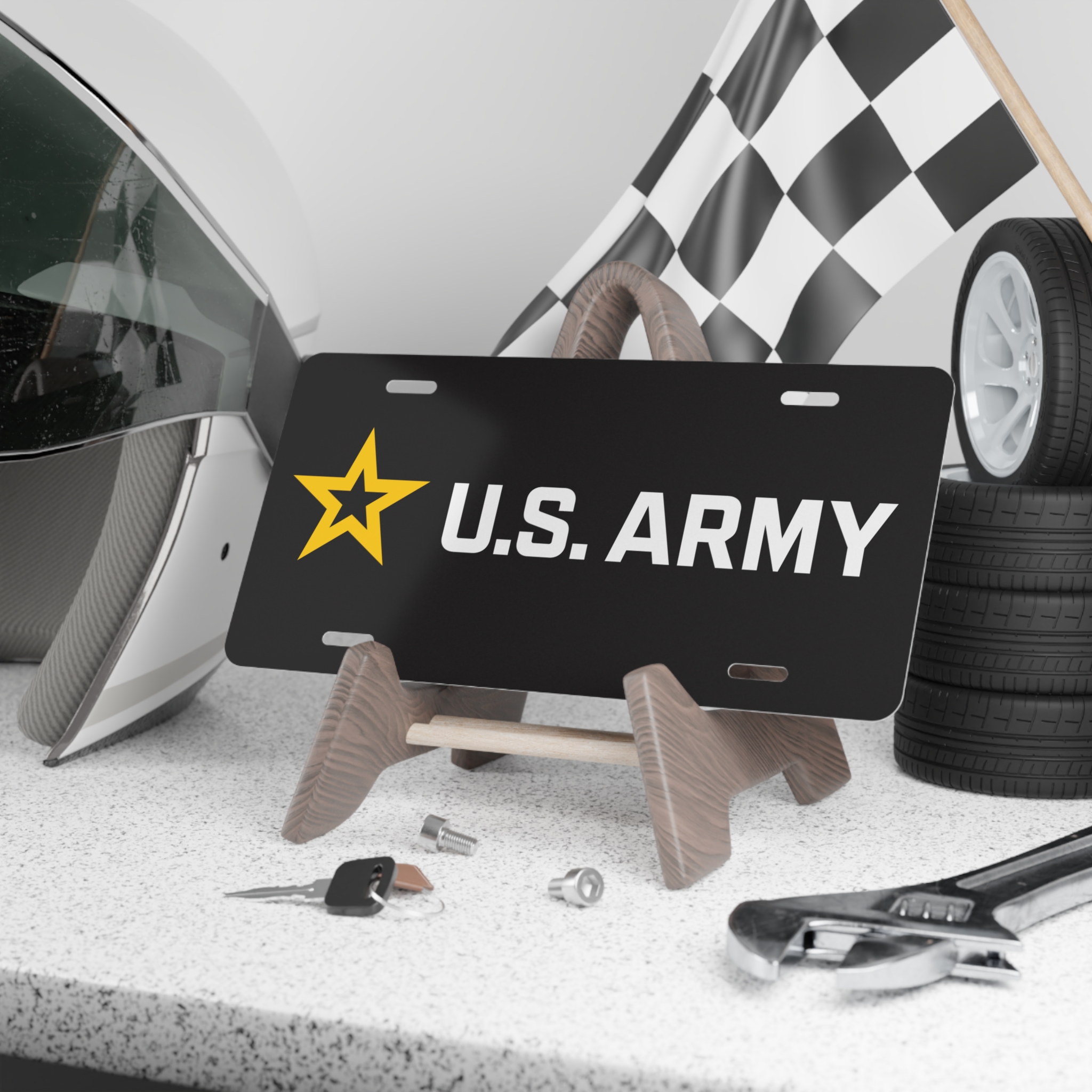 US Army Veteran Military Patriotic Vanity License Plate - view 4
