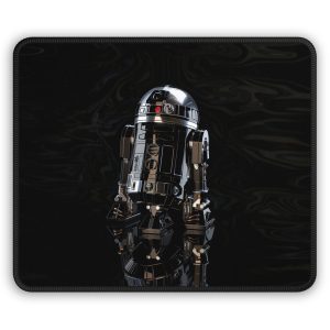 R2D2 Mouse Pad | Star Wars Fan Art AI Design Black Stitched Edges Gift