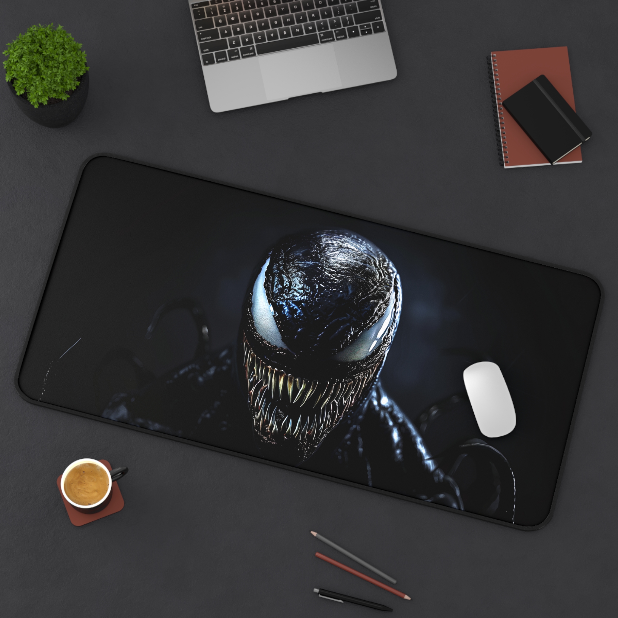 Venom Spider-Man Fan Art | Premium Stitched Edges Desk Mat Mouse Pad