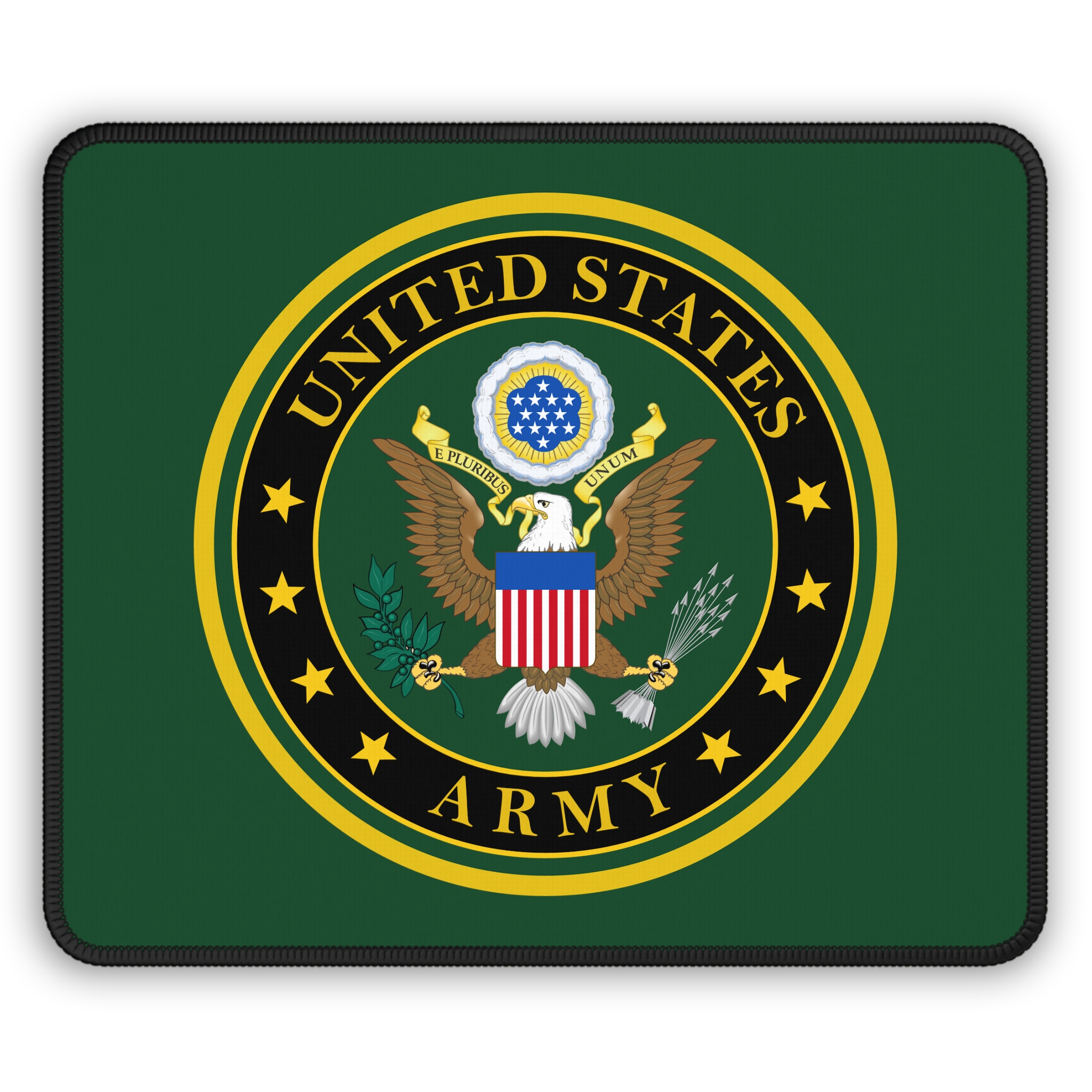 US Army Military Patriotic Veteran Mouse Pad 9×7″ – Stitched Edges Design