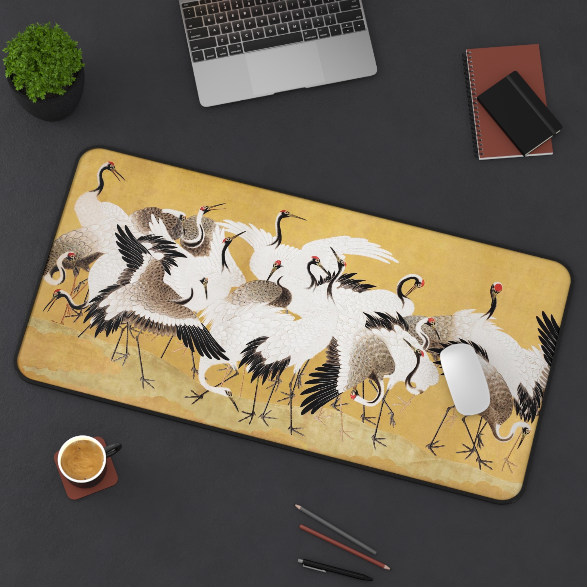 Japanese Cranes Desk Mat 2 Sizes - view 9