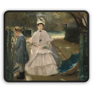 Eva Gonzalès Premium Mouse Pad, Nanny and Child, Art Lover Gift, 9×7″