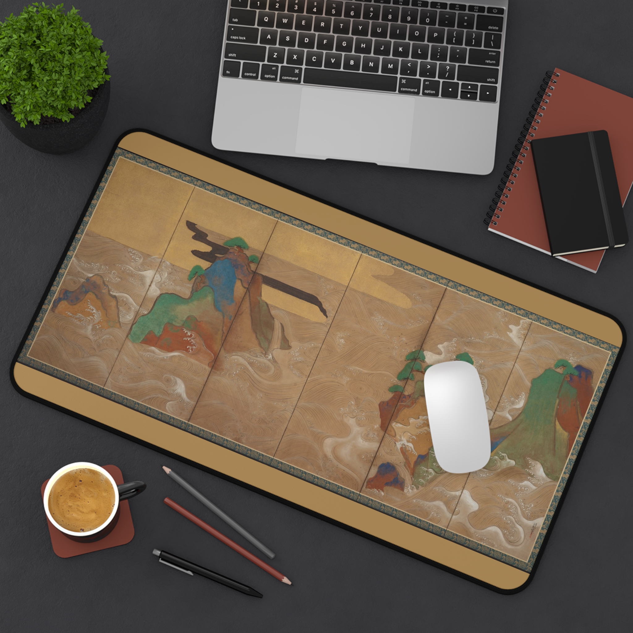 Waves at Matsushima Desk Mat - Japanese Art - view 4