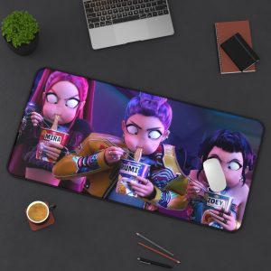 KPop Eating Noodles – Desk Mat Gaming Mouse Pad – Premium Stitched Edges