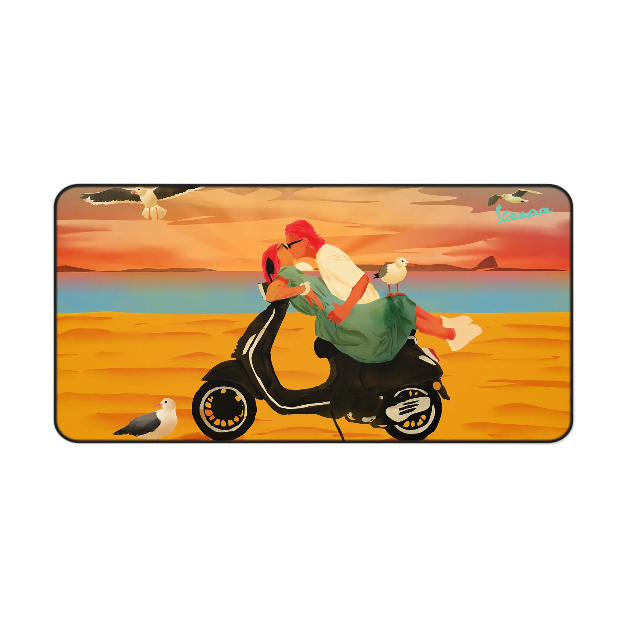 Vespa Scooter Lovers Art Desk Mouse Pad - view 2