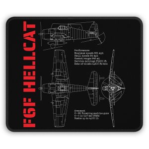 WWII Fighter – F6F HELLCAT – World War 2 History Patriotic – Premium Mouse Pad