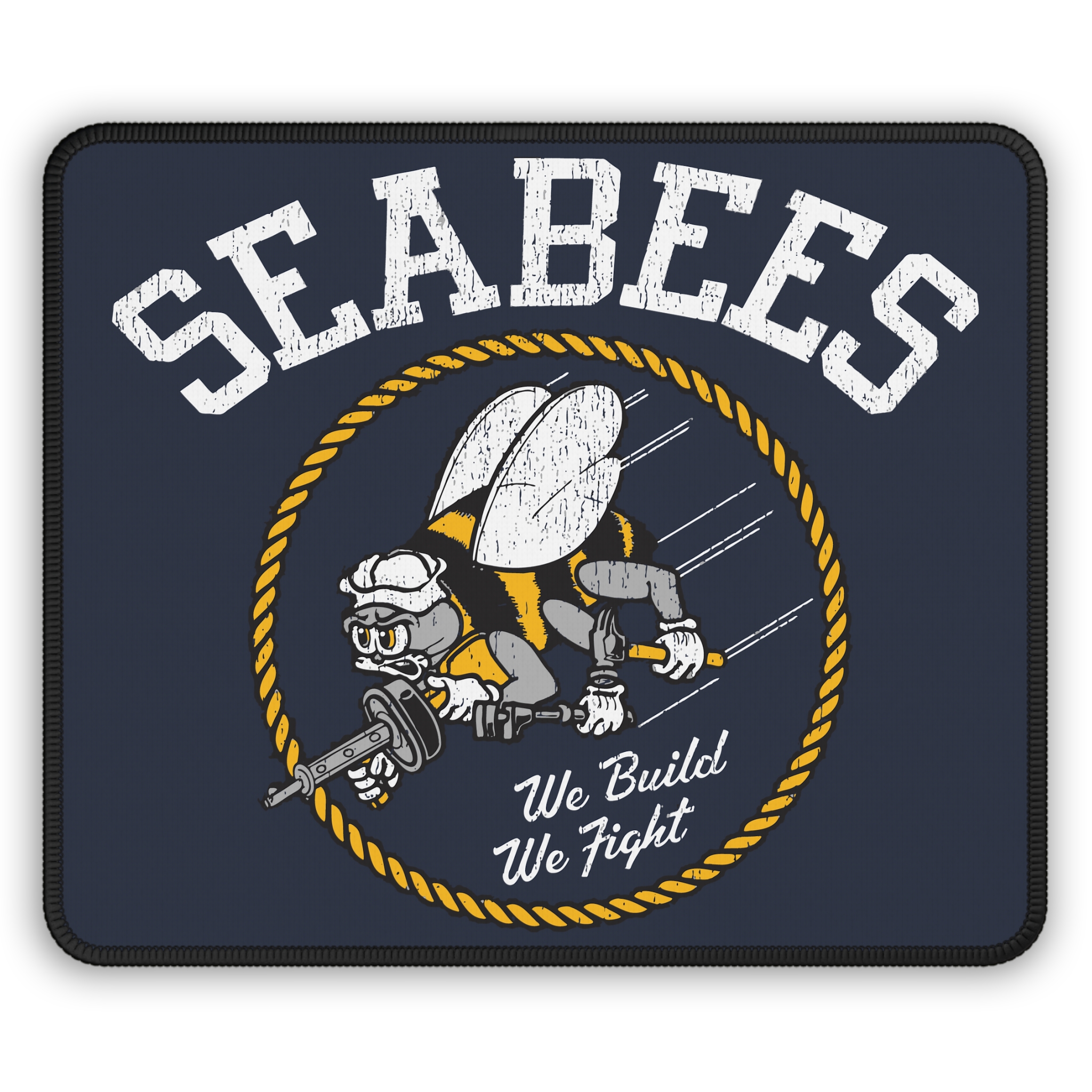 SeeBee’s Navy WWII Military History Buff Premium Stitched Edges Mouse Pad 9″x7″