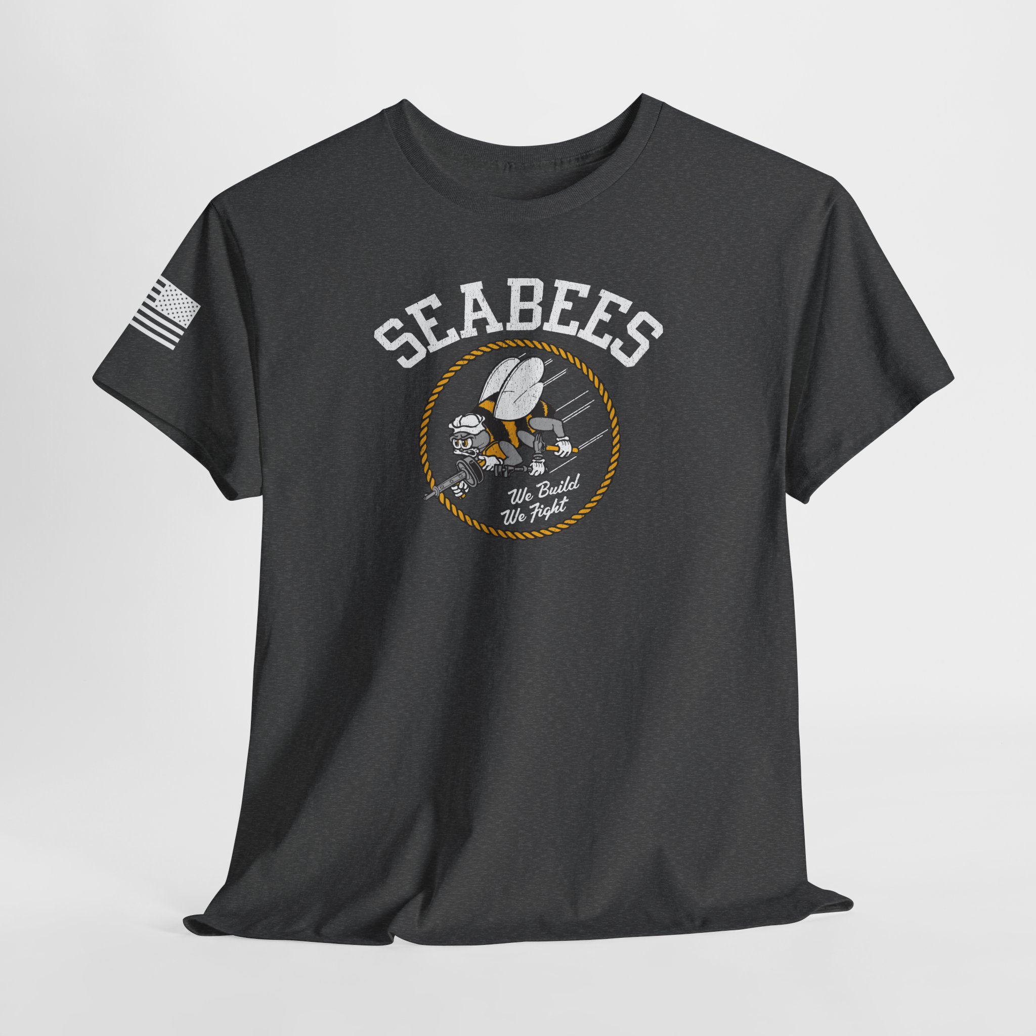 Seabees WWII Navy History Buff Patriotic USA Military T-Shirt | 5 Colors - Image 15