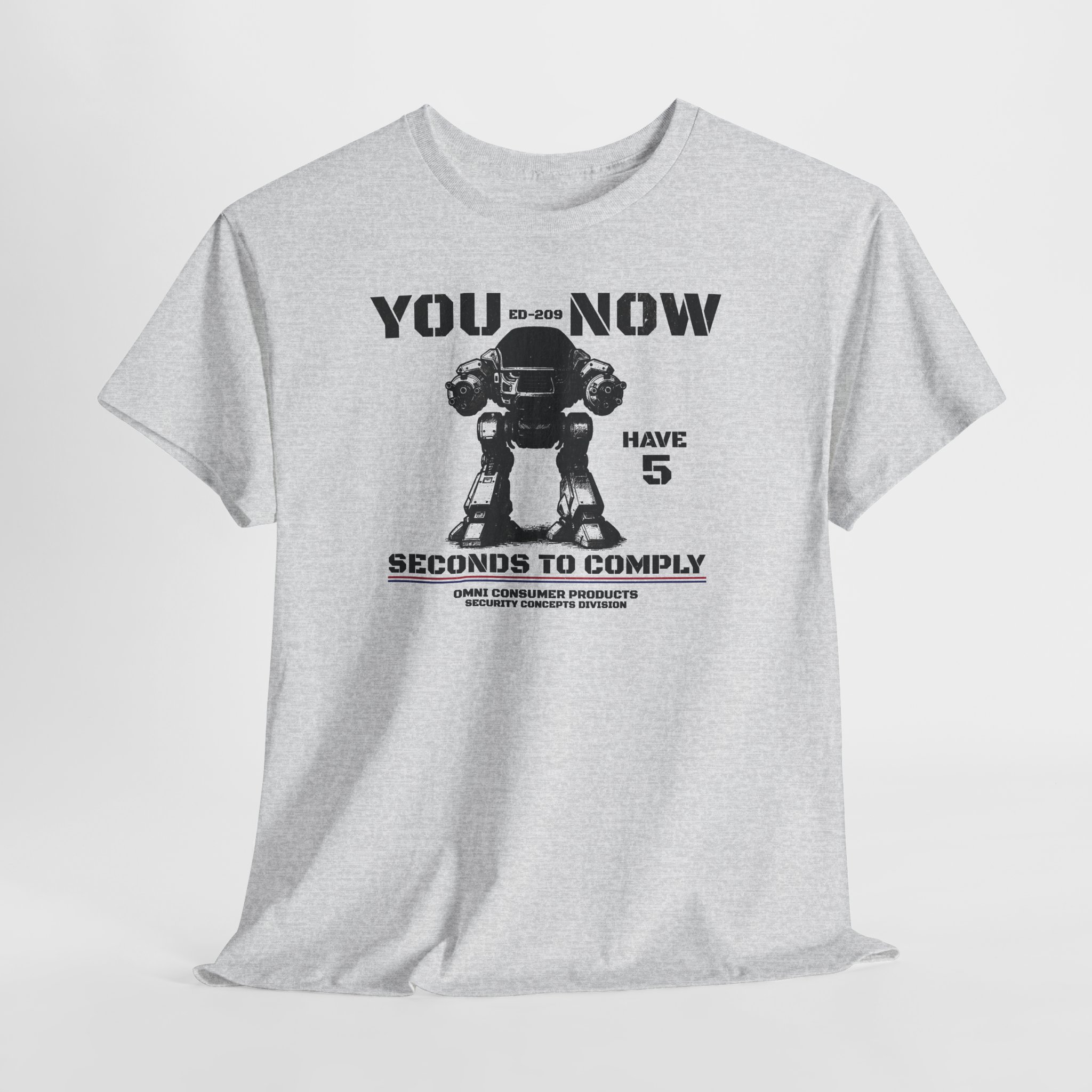 ED-209 NOW 5 Seconds to Comply RoboCop Shirt 80s Movie Fan Gift DTF S-5XL Colors