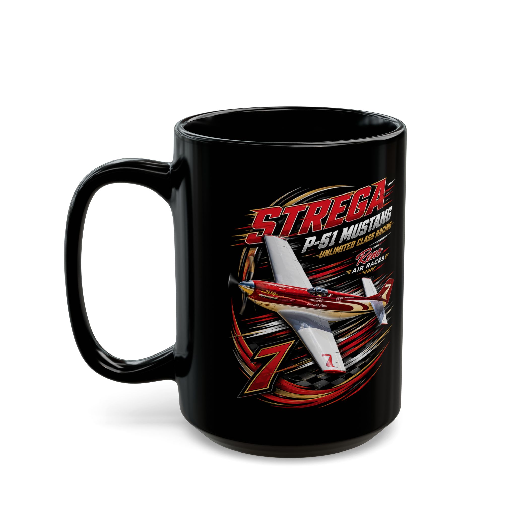 Strega P-51 Mustang Reno Air Races Coffee Mug 11oz 15oz - view 4