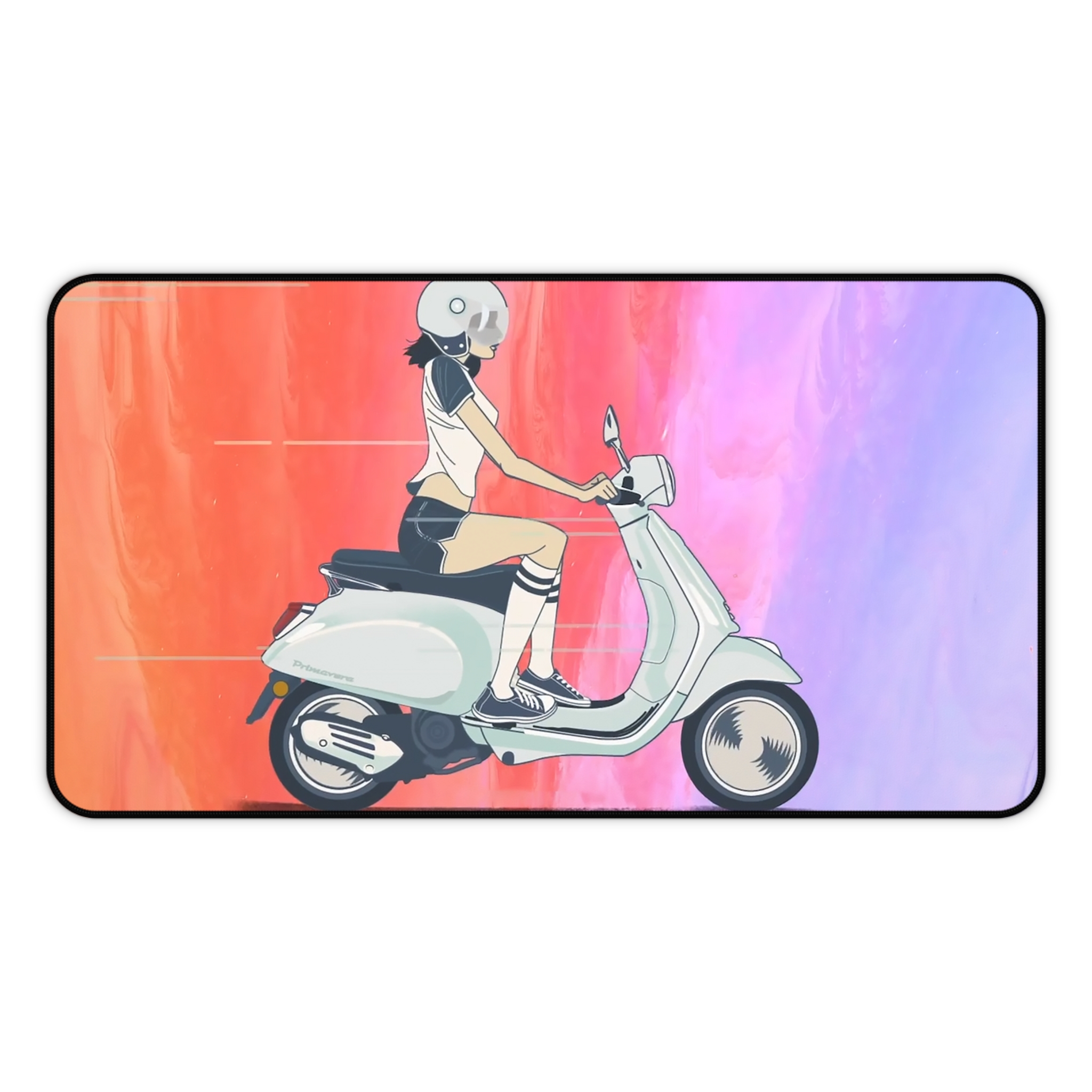Vespa Scooter Retro Girl Anime Desk Mat - view 9
