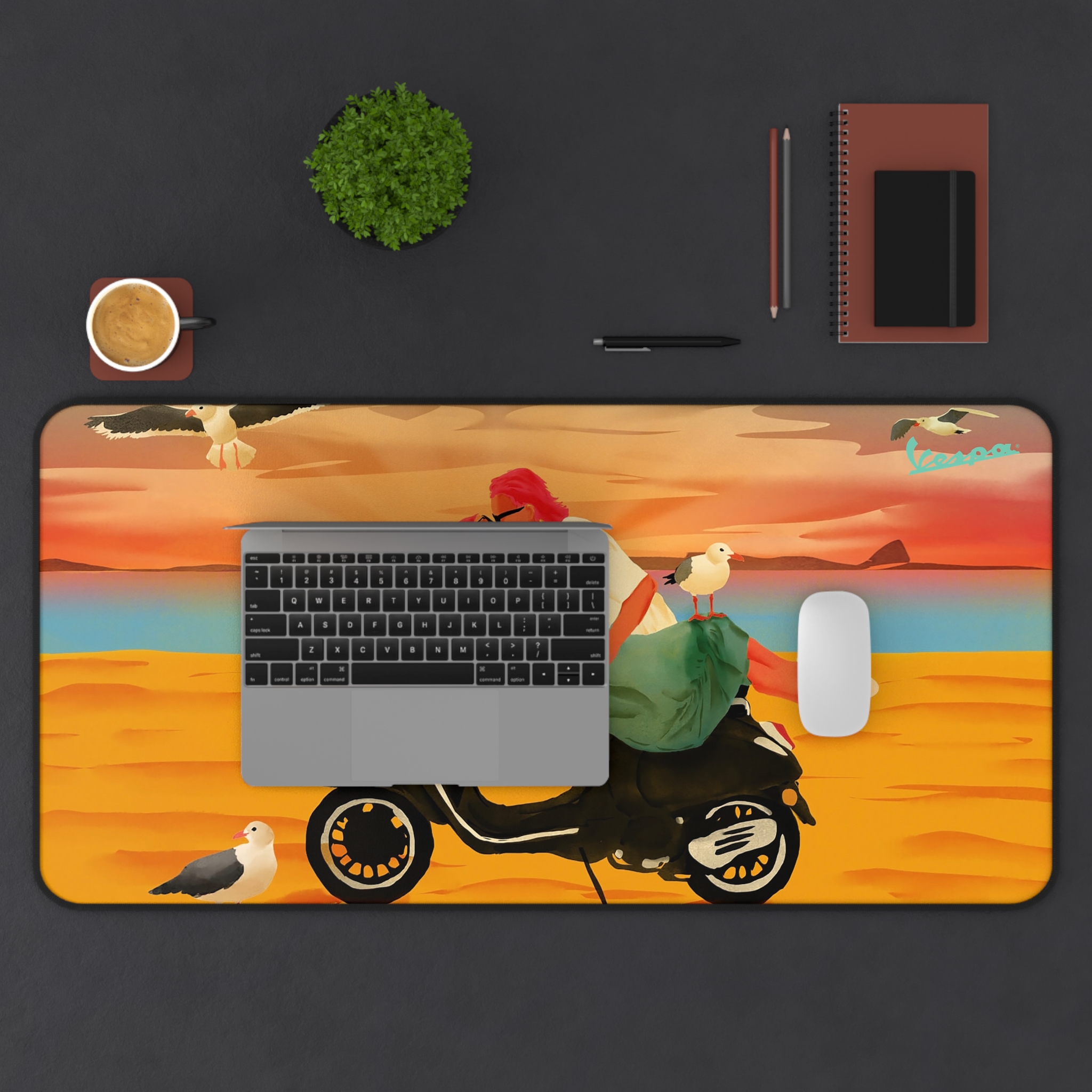 Vespa Scooter Lovers Art Desk Mouse Pad - view 4