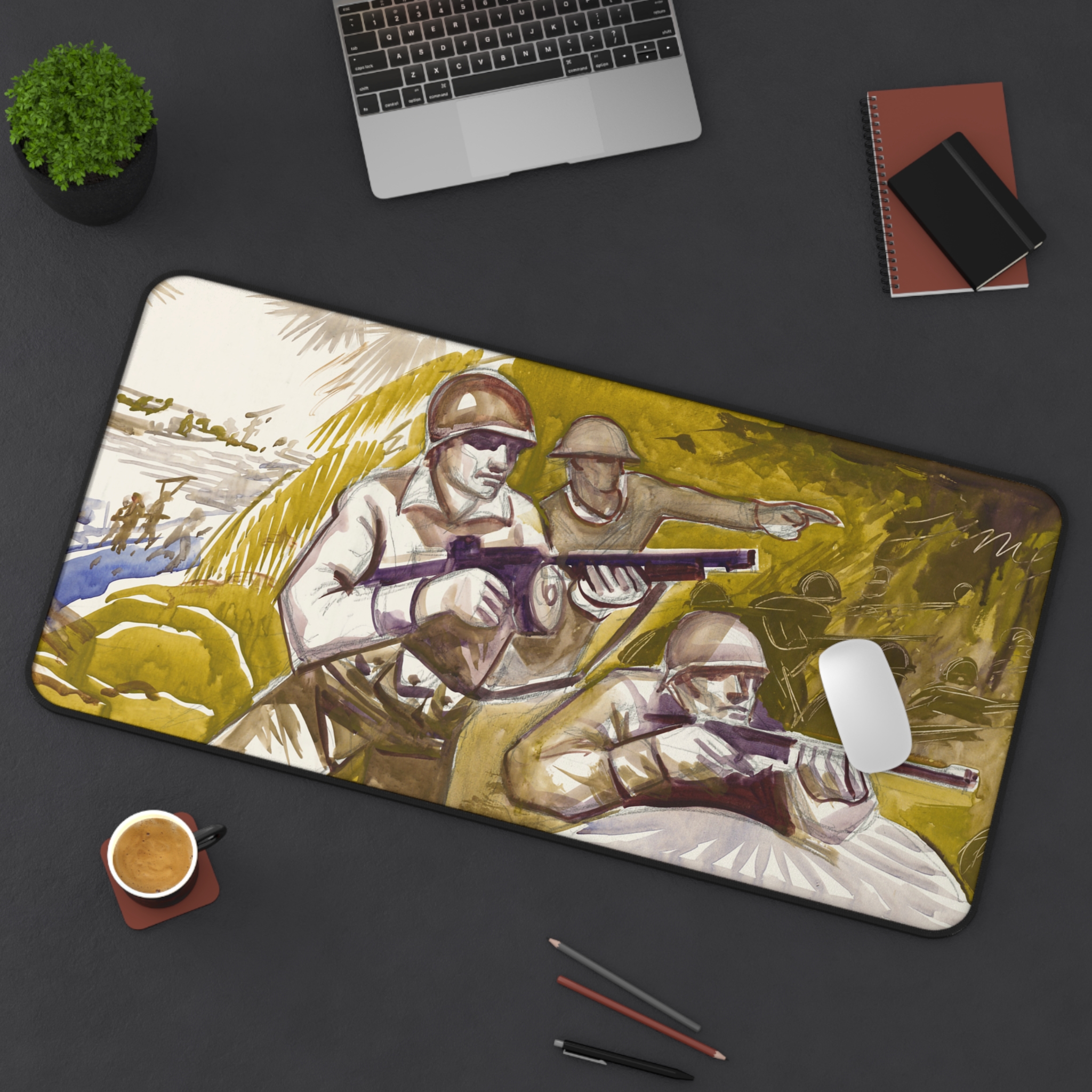 WWII History National Archives Desk Mat | Guadalcanal World War Mouse Pad