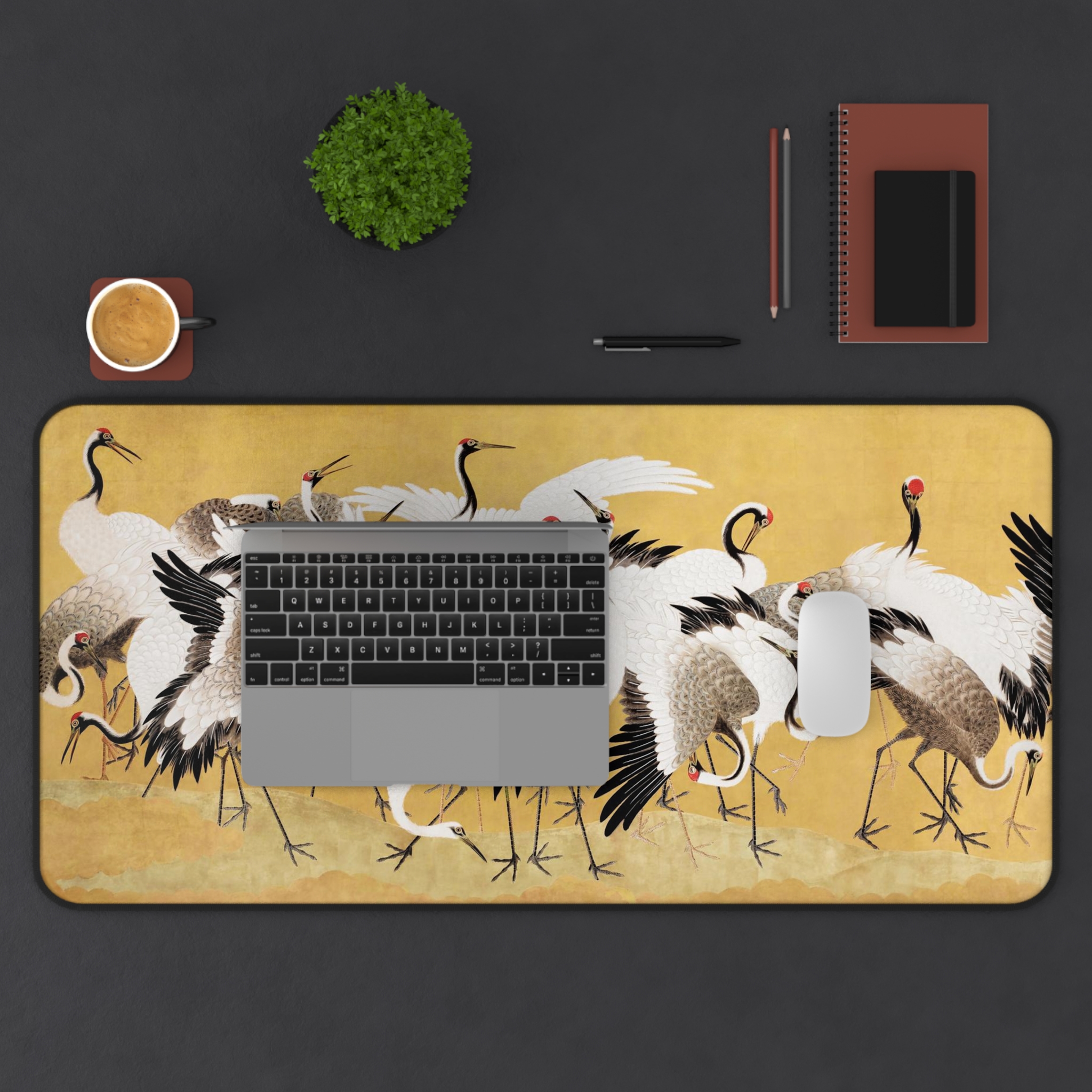 Japanese Cranes Desk Mat 2 Sizes - view 8