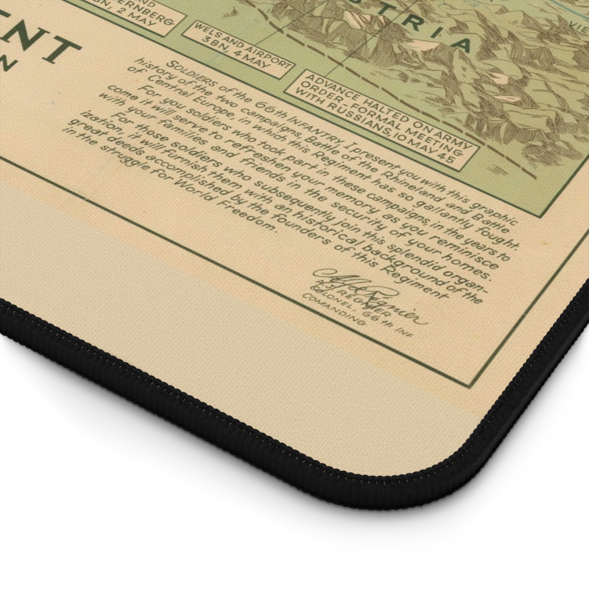 66th Infantry Regiment WWII Europe Map Desk Mat - view 10