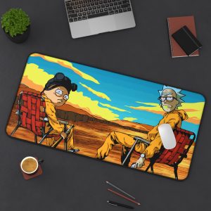 Rick and Morty Breaking Bad | Custom Fan Art | Premium Stitched Edges Desk Mat