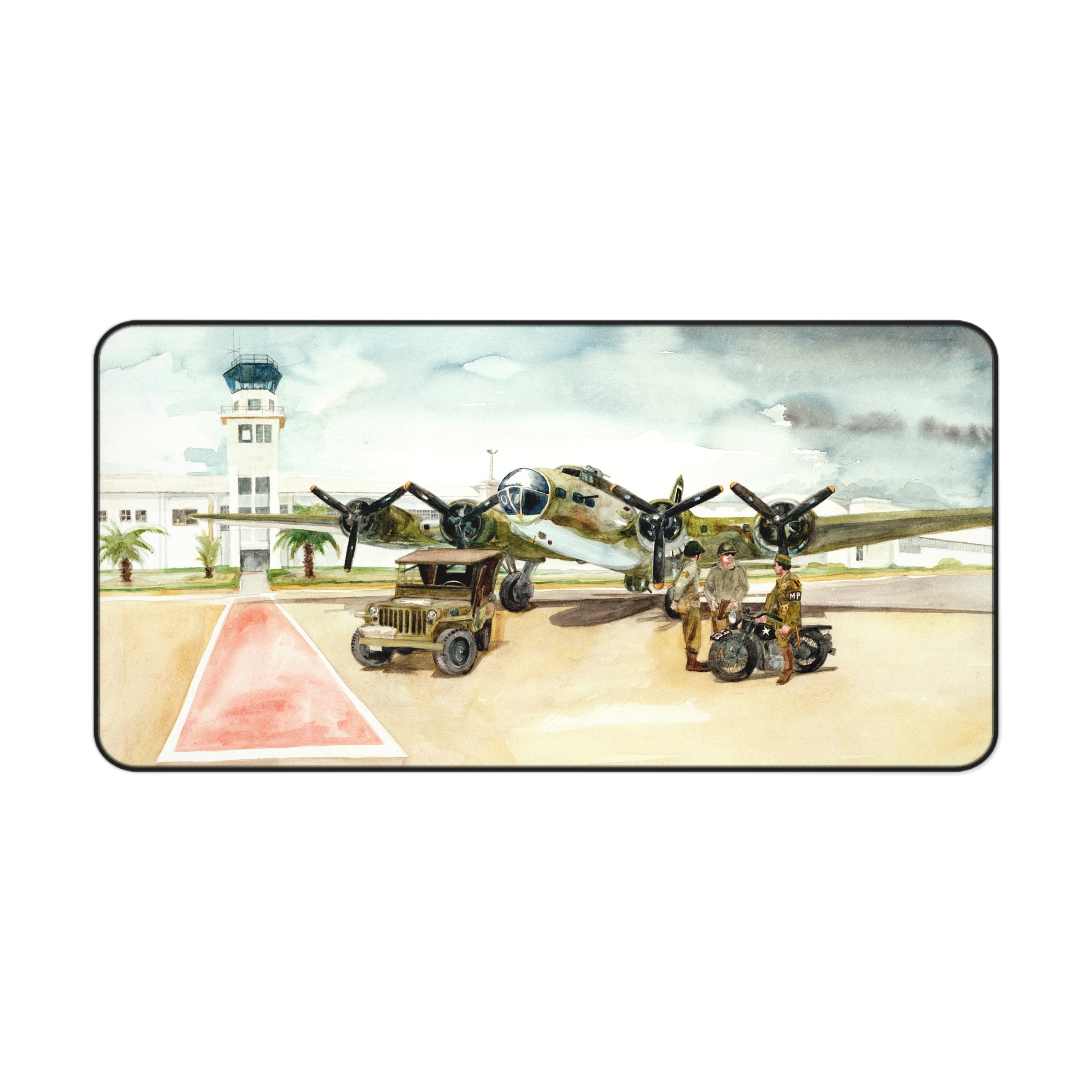 B-17 at Hamilton WWII Art Desk Mat - view 2