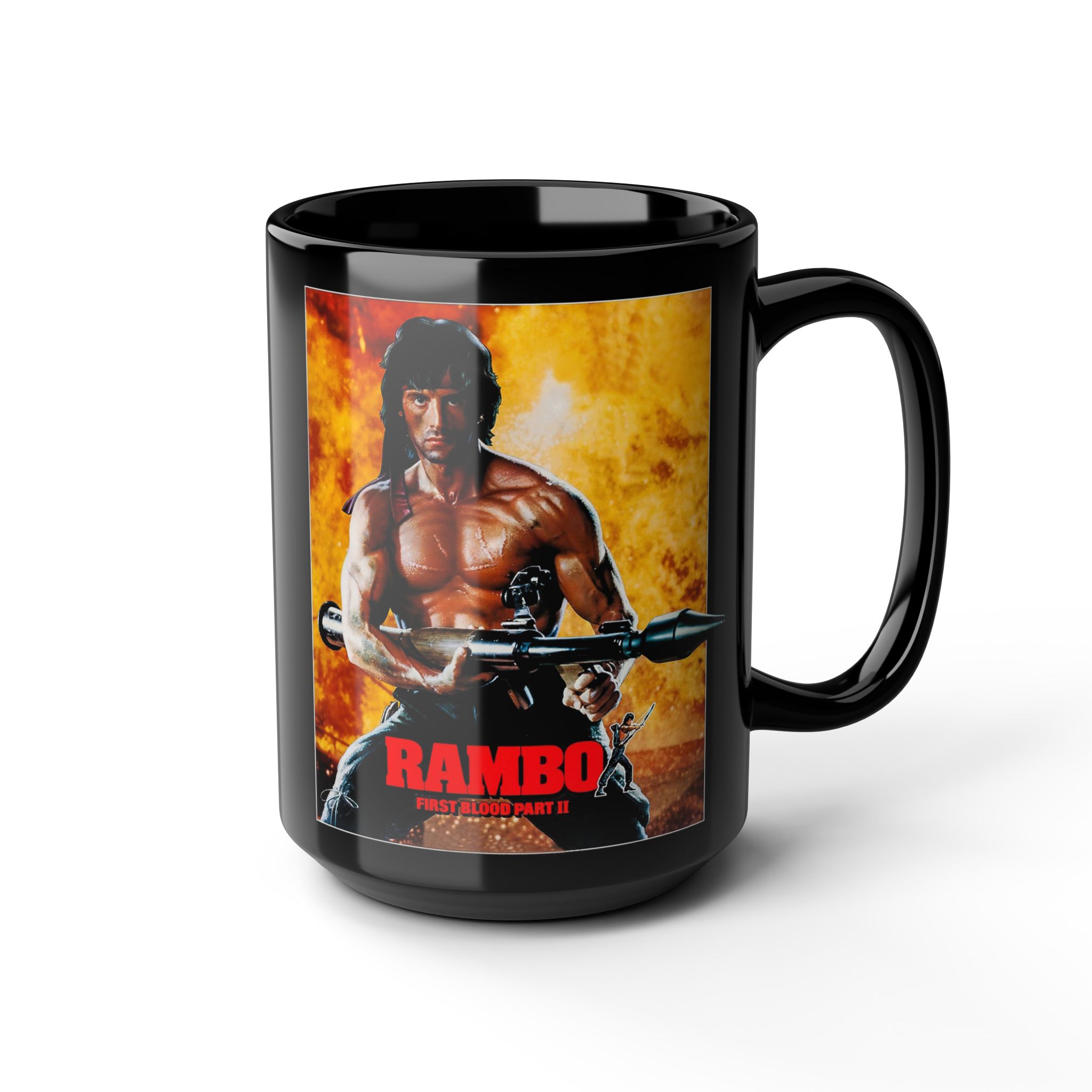 Rambo First Blood Part II Mug | Sylvester Stallone Movie Cup 15oz