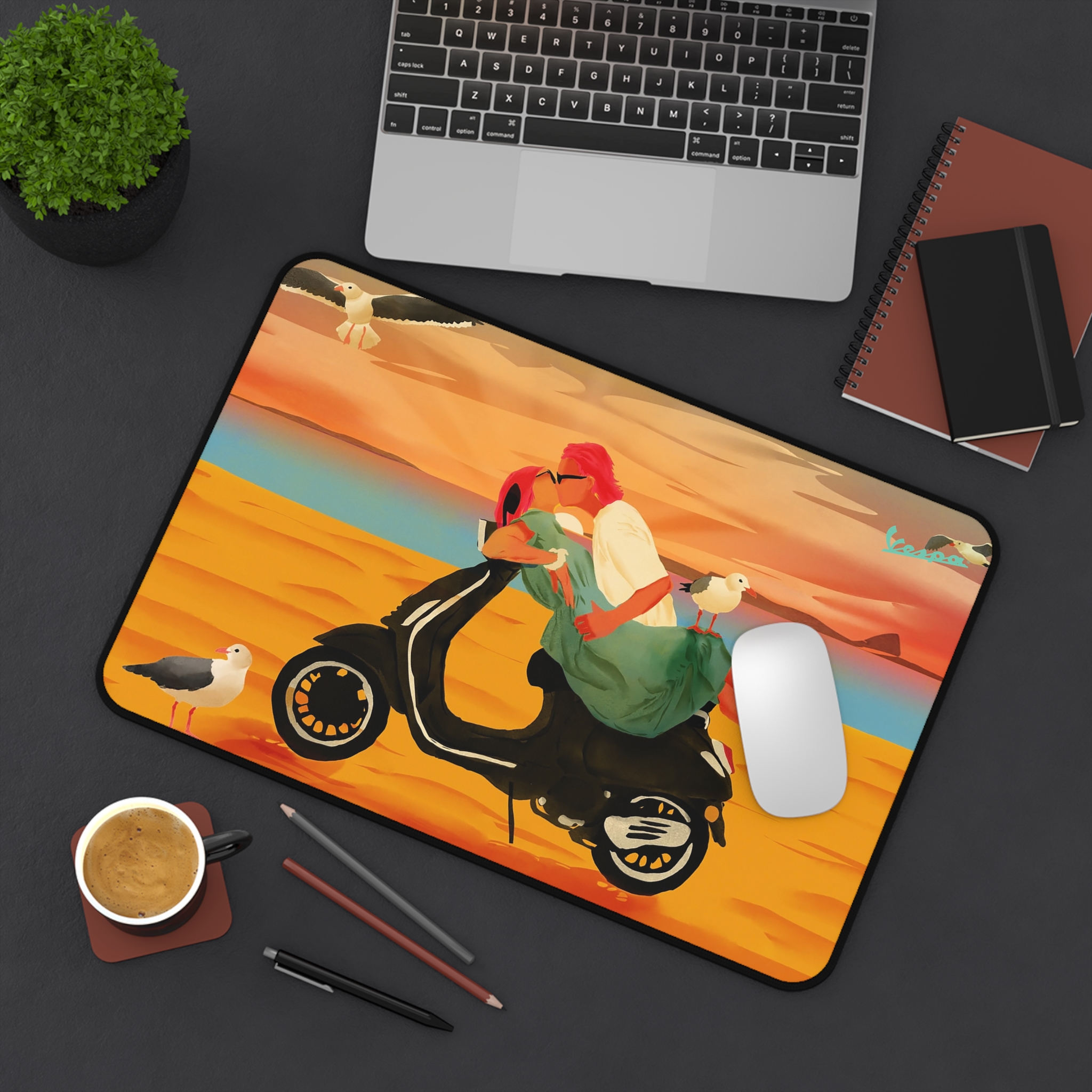 Vespa Scooter Lovers Art Desk Mouse Pad - view 8