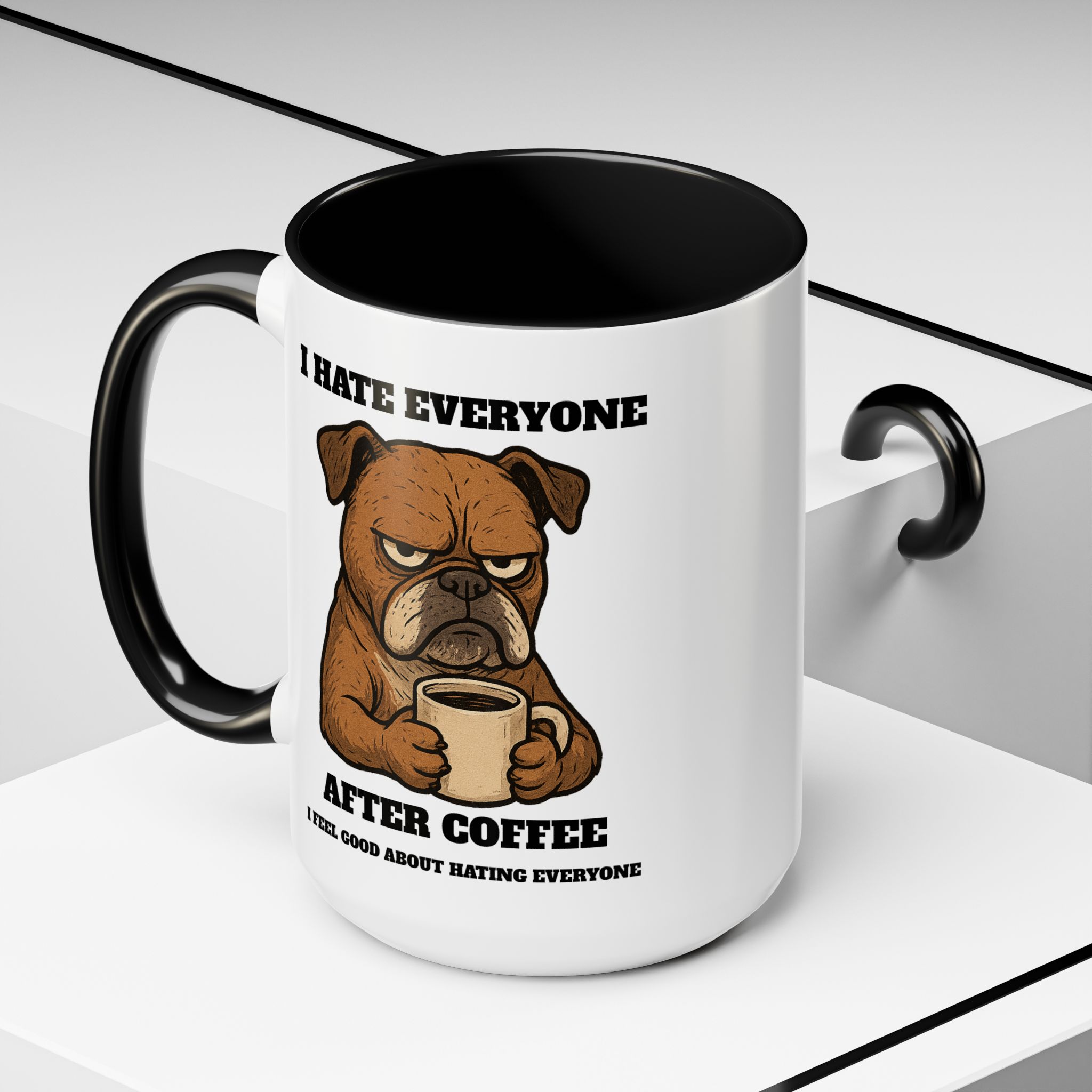 Grumpy Bull Dog – Animal and Coffee Lovers Funny “I Hate - view 5