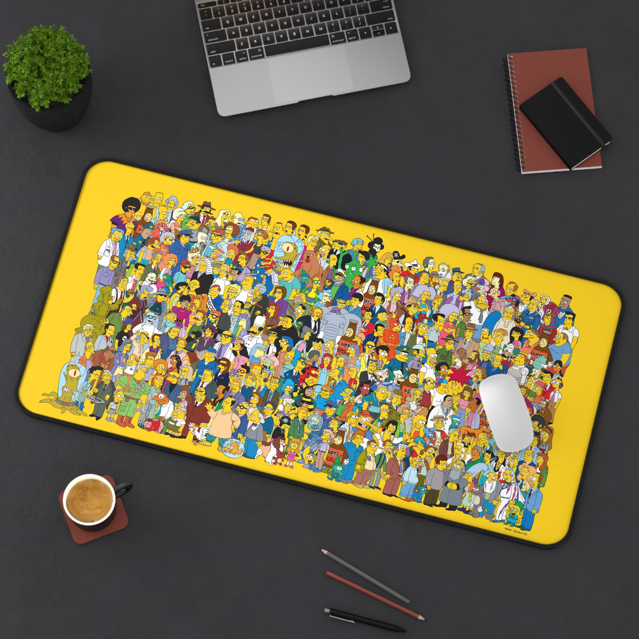 The Simpsons All Characters Desk Mat Mouse Pad – Premium Stitched Edges