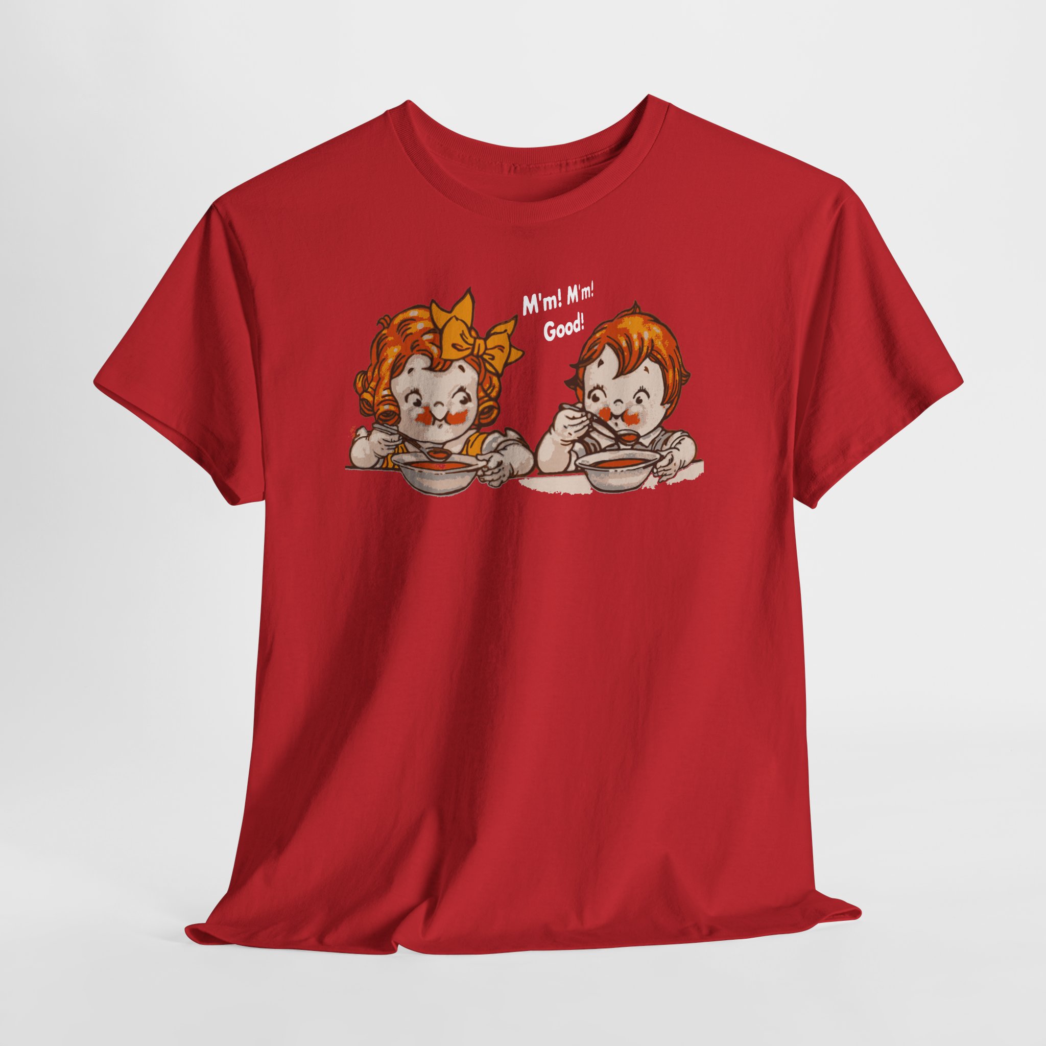 Retro Style Campbell’s Soup Cute Kids Eating T-Shirt | S-5XL | DTG Print
