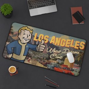 Fallout Desk Mat | Video Game Fan Art | Wasteland Gaming Desk Pad Gift