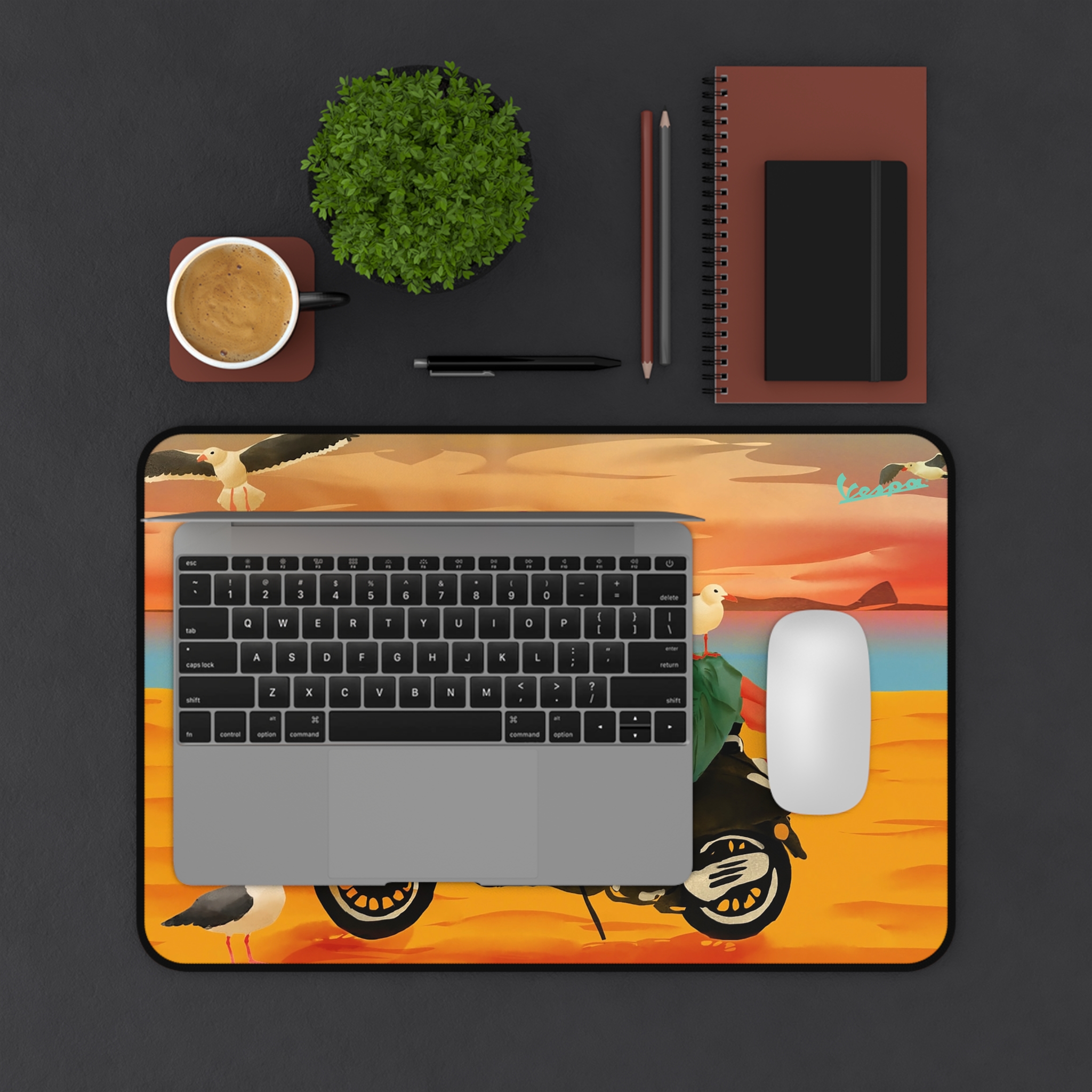 Vespa Scooter Lovers Art Desk Mouse Pad - view 7