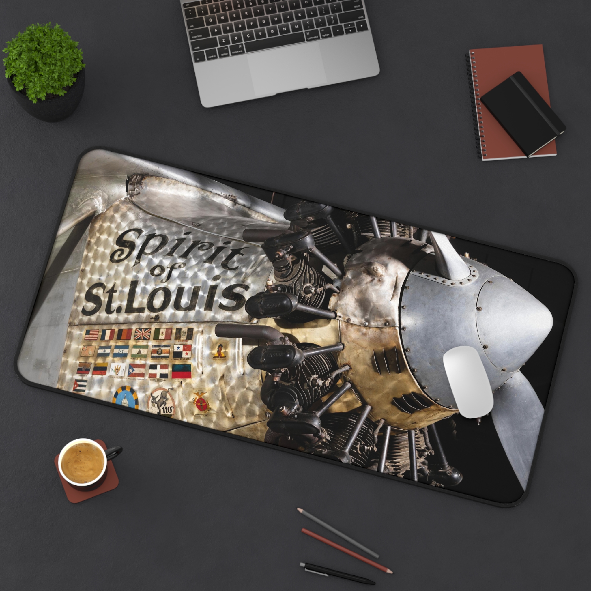 Spirit of St. Louis Lindbergh Desk Mat Mouse Pad – Aviation History Gift
