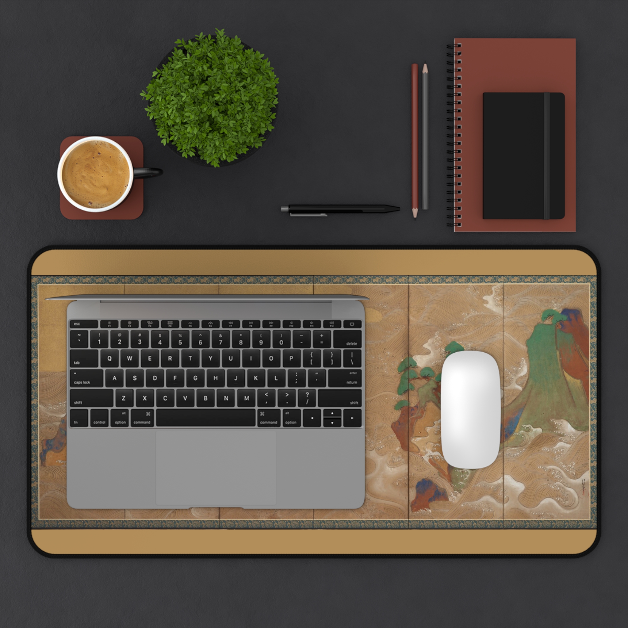 Waves at Matsushima Desk Mat - Japanese Art - view 3