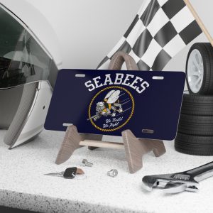 Seabees Navy Military Veteran USA Decor - Garage Man Cave Vanity Plate