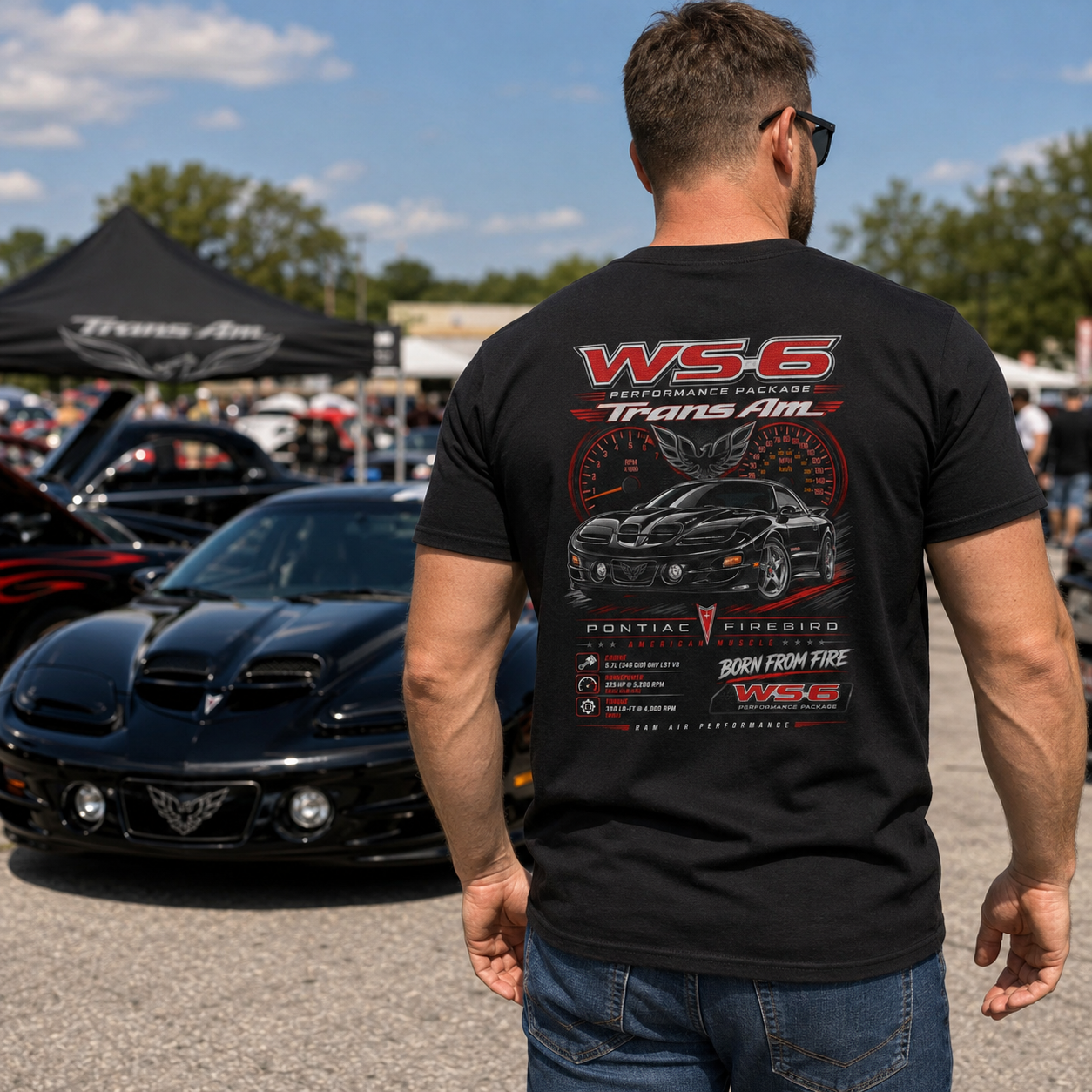 WS6 Black Trans Am Ram Air LS1 American Muscle Car T-Shirt Tee Gift S-5XL