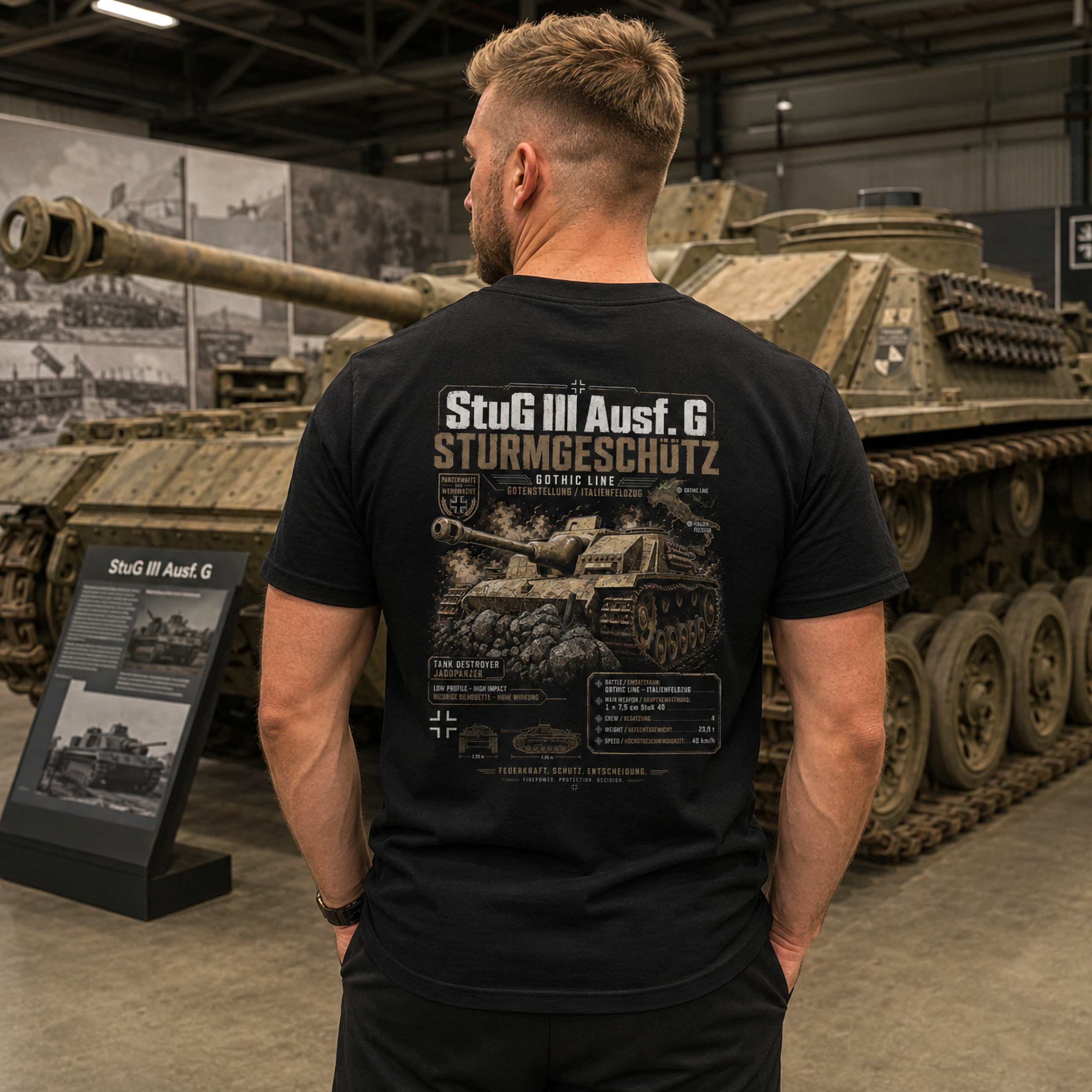 StuG III Model G Tank Destroyer Gothic Line WWII Military History T-Shirt S-5XL