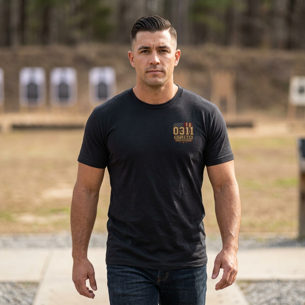Marines 0311 Rifleman Patriotic Veteran Military Unisex T-Shirt Gift USA - Image 2
