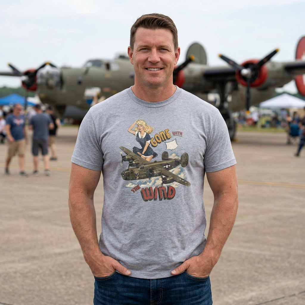 B24 Liberator “Gone with the Wind” WWII Military History Lover Retro T-Shirt