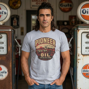 Vintage Style Pioneer Oil Gasoline T-Shirt | Retro Garage Tee S-5XL