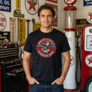 White Eagle Gasoline Retro T-Shirt Vintage Style Gas Station Graphic Tee S-5XL