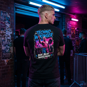 Techno Viking German EDM Rave Club Graphic T-Shirt Tee S-5XL