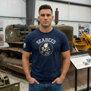 Seabees WWII Navy History Buff Patriotic USA Military T-Shirt | 5 Colors